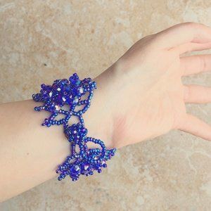 Faux crystal beaded bracelet